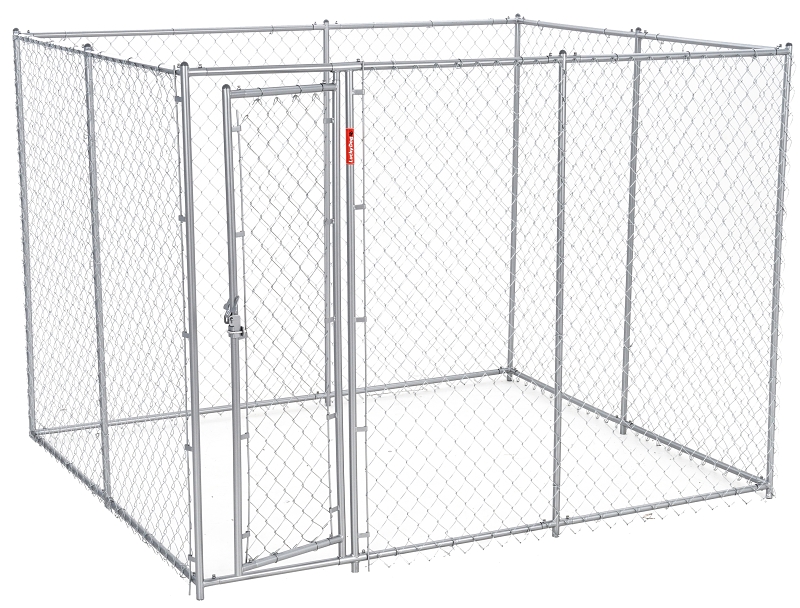 Lucky Dog CL 61028EZ Chain Link Kennel, 6-1/2, 10 ft OAL, 5, 8 ft OAW, 6 ft OAH, Steel, Galvanized
