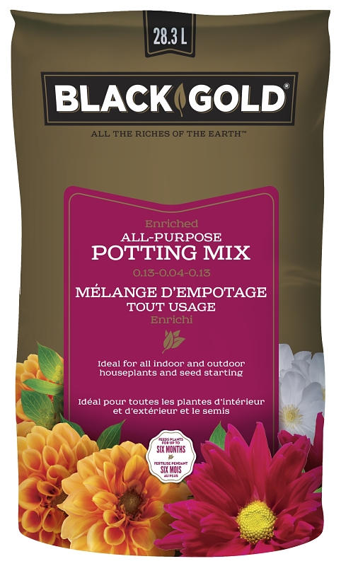 Black Gold 1410102.LT028.3P All-Purpose Potting Mix, 28.3 L
