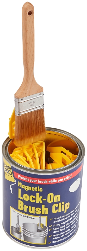 Foampro 130 Brush Clip, Clamp-On, Magnetic, For: 1 gal Paint Can, Plastic Pail