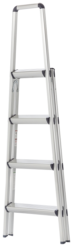 Xtend+Climb FT-4 Ultralight Step Stool, 64 in H, 4-Step, 225 lb, Aluminum