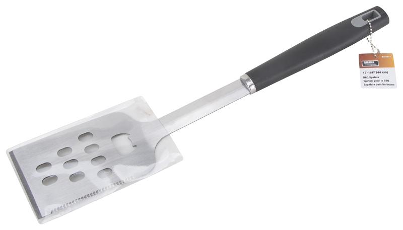 Omaha BBQ-22779-01 BBQ Spatula, 1.5 mm, Stainless Steel Blade, Stainless Steel, Plastic Handle, Straight Handle