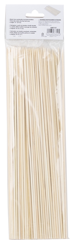Omaha BBQ-37236 Skewer, 12 in L, Bamboo