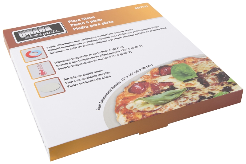 Omaha BBQ-37239 Pizza Stone, 15 in L, Cordierite, Beige