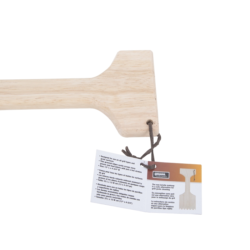 Omaha KJG01D Wooden Grill Scraper, Wood Handle, 13-1/4 in L