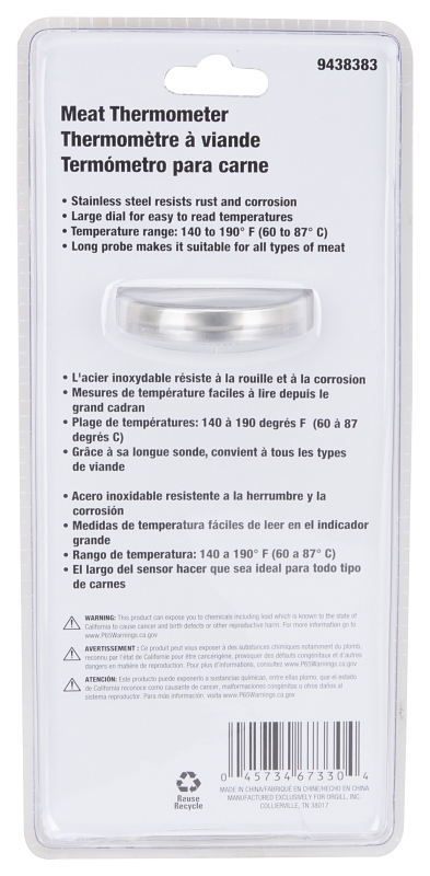 Omaha 78447 Thermometer, 140 to 190 deg F