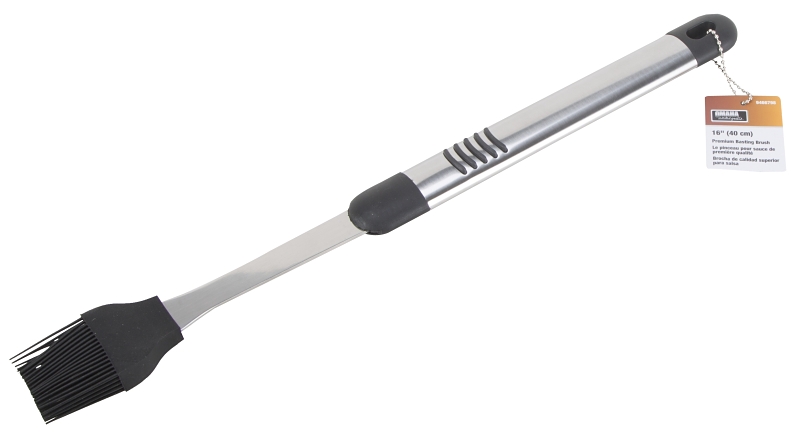 Omaha BBQ-8112443D Premium Basting Brush, 1-3/4 W Brush, Stainless Steel Handle, 16 in L
