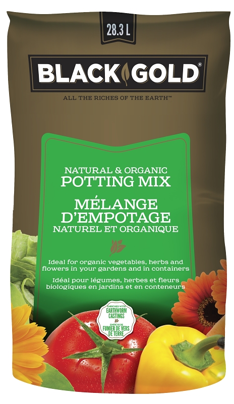 Black Gold 1402040.LT028.3P Natural and Organic Potting Mix, 28.3 L
