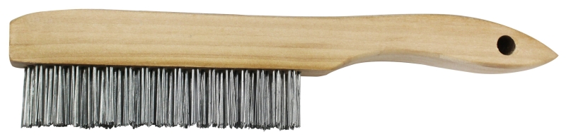 Premier 416 Standard Wire Brush, 4 x 16 Block, Metal Trim, Wood Handle