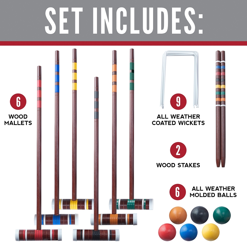 Franklin Sports 50211 Family Croquet Set, Wood Mallet