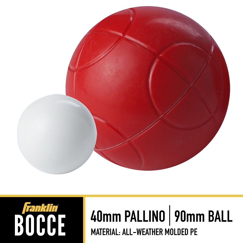 Franklin Sports 50110 Starter Bocce Set, 90 mm Dia, Polyethylene, Green/Red/Yellow