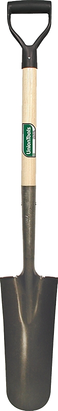 UnionTools 47107 Drain Spade Shovel, 5-1/4 in W Blade, Steel Blade, Hardwood Handle, D-Shaped Handle, 27 in L Handle