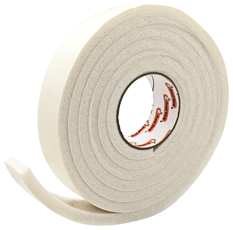 Frost King R516WH Foam Tape, 1-1/4 in W, 10 ft L, 7/16 in Thick, Rubber, White