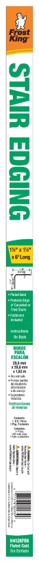 Frost King H4128FB6 Stair Edging, 72 in L, 1-1/8 in W, Aluminum, Satin