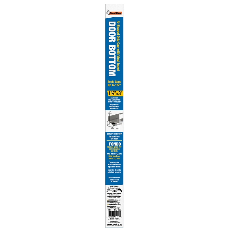 Frost King U37H Door Bottom, 36 in L, 1-3/4 in W, Aluminum