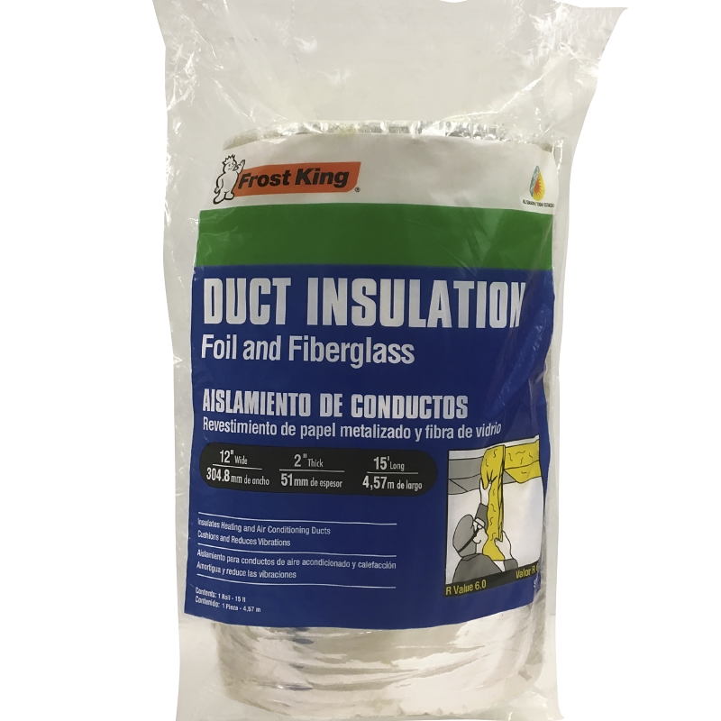Frost King SP55/6 Duct Wrap, 15 ft L, 12 in W, Fiberglass, Silver