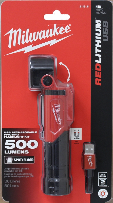 FLASHLIGHT PIVOTING USB RECHRG