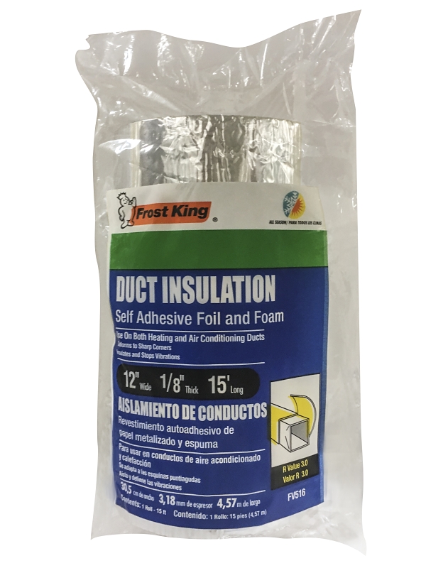 Frost King FV516 Duct Wrap, 15 ft L, 1 ft W