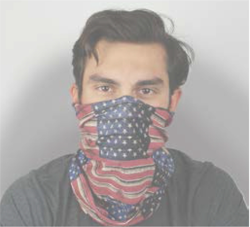 Quagga P21700-FLG Safety Scarf, One-Size Mask, Polyester Facepiece, Flag