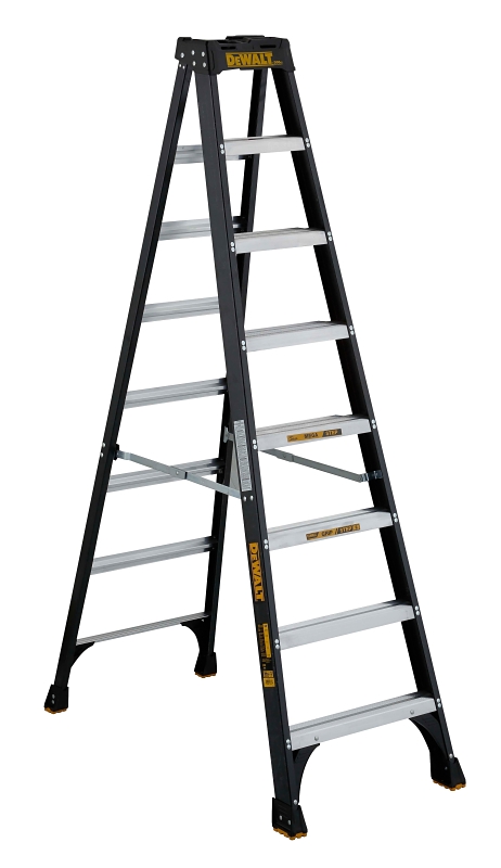 DeWALT by Louisville DXL3010-08 Step Ladder, 147 in Max Reach H, 7-Step, 300 lb, Type IA Duty Rating, 3 in D Step