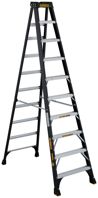 DeWALT by Louisville DXL3010-10 Step Ladder, 170 in Max Reach H, 9-Step, 300 lb, Type IA Duty Rating, 3 in D Step