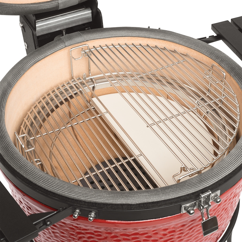 Kamado Joe Classic II KJ23RHC Grill, 256 sq-in Primary Cooking Surface, 660 sq-in Secondary Cooking Surface, Red