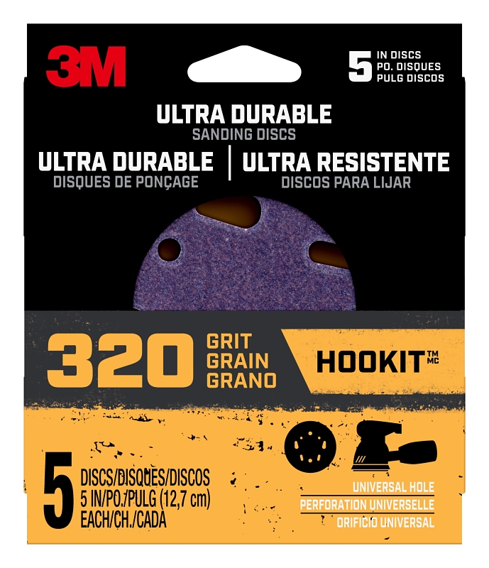 3M 27255 Power Sanding Disc, 5 in Dia, 320 Grit