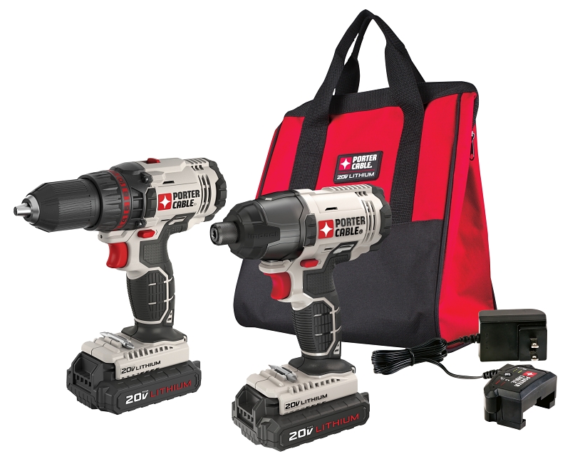 PORTER-CABLE PCCK604L2 Combination Kit, Battery Included, 20 V, 4-Tool, Lithium-Ion Battery