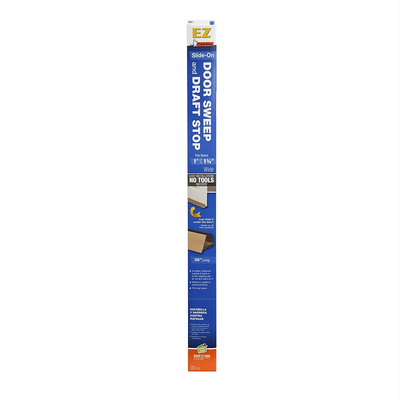Frost King UDB77 Door Sweep, 36 in L, 1-3/4 in W