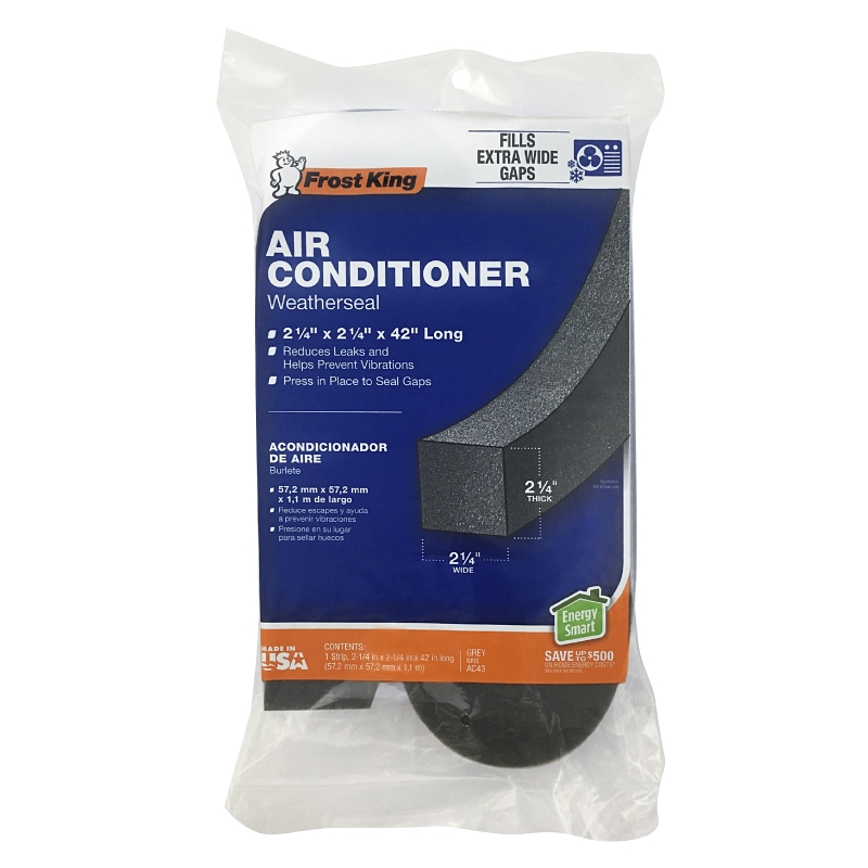Frost King AC43H Air Conditioner Weatherseal, 2-1/4 in W, 42 in L, Polyurethane, Black
