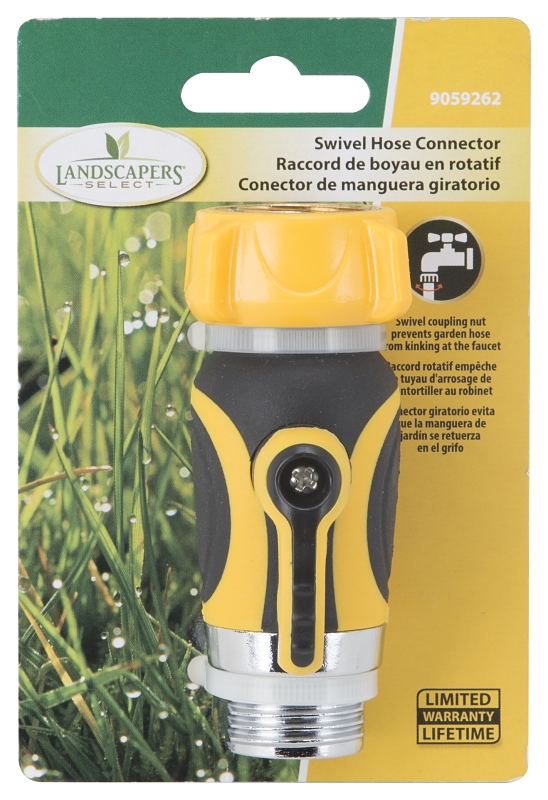 Landscapers Select YPC3 Hose Connector, 3/4 NH, Female and Male, Yellow/Black