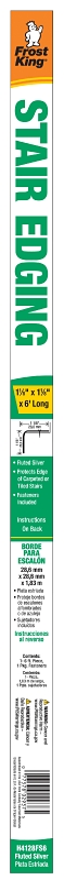 Frost King H4128FS6 Stair Edging, 72 in L, 1-1/8 in W, Aluminum, Satin