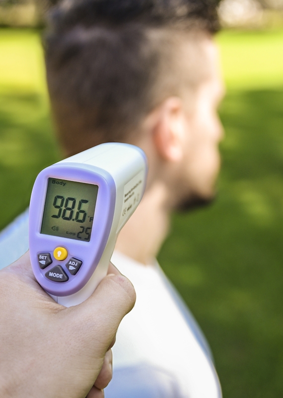 Hti HT-820D Body Infrared Thermometer, 2 to 5.9 in, 0.1 deg C Resolution, LCD Display