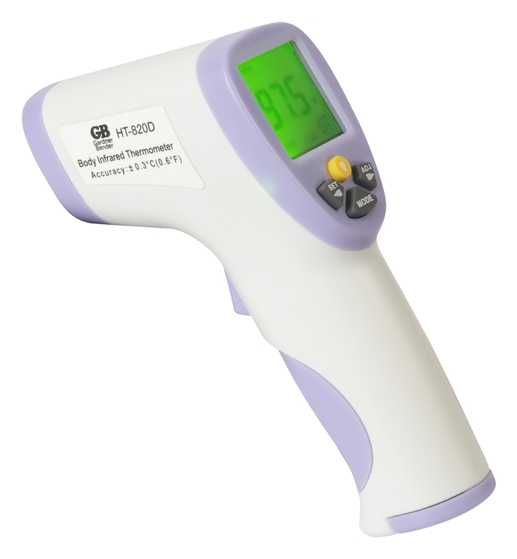Hti HT-820D Body Infrared Thermometer, 2 to 5.9 in, 0.1 deg C Resolution, LCD Display