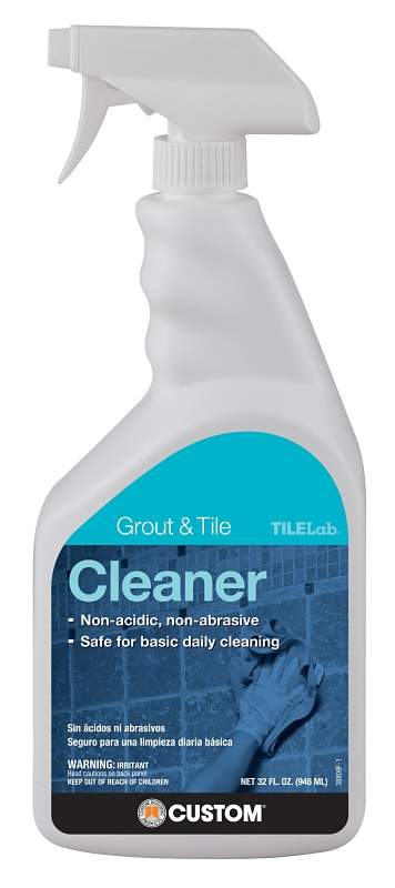 CUSTOM TileLab TLGTCRAQT-3 Grout and Tile Cleaner, Liquid, Milky White, 32 fl-oz, Spray Bottle