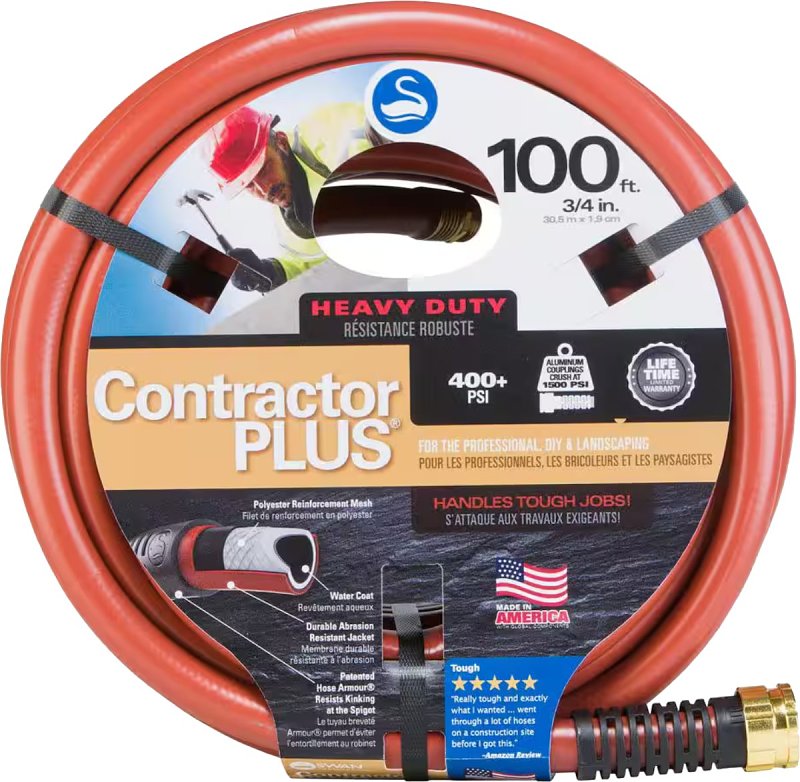 Swan SNCG34100 Garden Hose, 100 ft L, Rubber/Vinyl, Red
