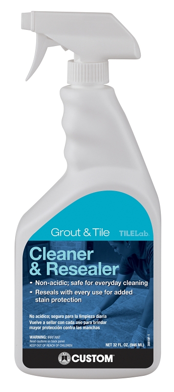 Custom TileLab TLOSRAQT-3 Cleaner and Resealer, 1 qt, Spray Bottle, Fresh Citrus
