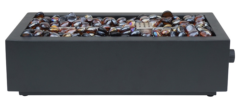 Seasonal Trends 52069 Tabletop Fire Bowl, 15.6 in OAW, 6.5 in OAD, 4.17 in OAH, Rectangular, Propane