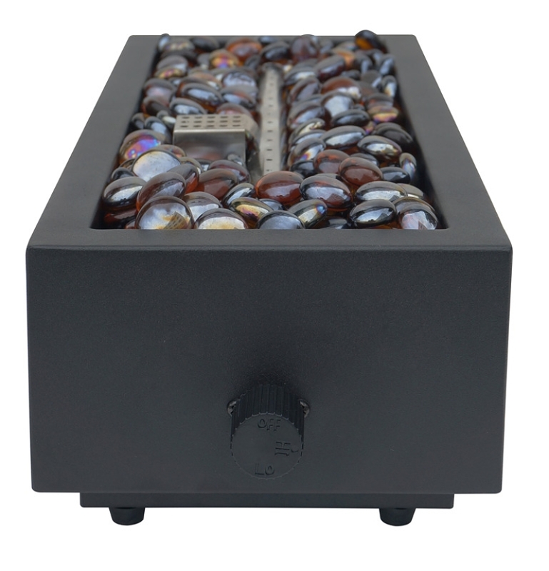 Seasonal Trends 52069 Tabletop Fire Bowl, 15.6 in OAW, 6.5 in OAD, 4.17 in OAH, Rectangular, Propane