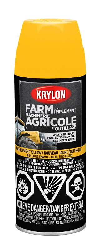 Krylon 1944 Farm Equipment Spray, New Equipment Cat Yellow, 12 oz, Can