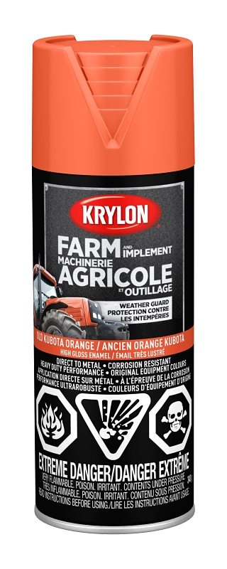 Krylon 1946 Farm Equipment Spray, Old Kubota Orange, 12 oz, Can