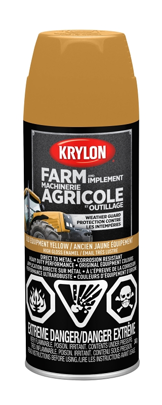 Krylon 1953 Farm Equipment Spray, Old Equipment Cat Yellow, 12 oz, Can