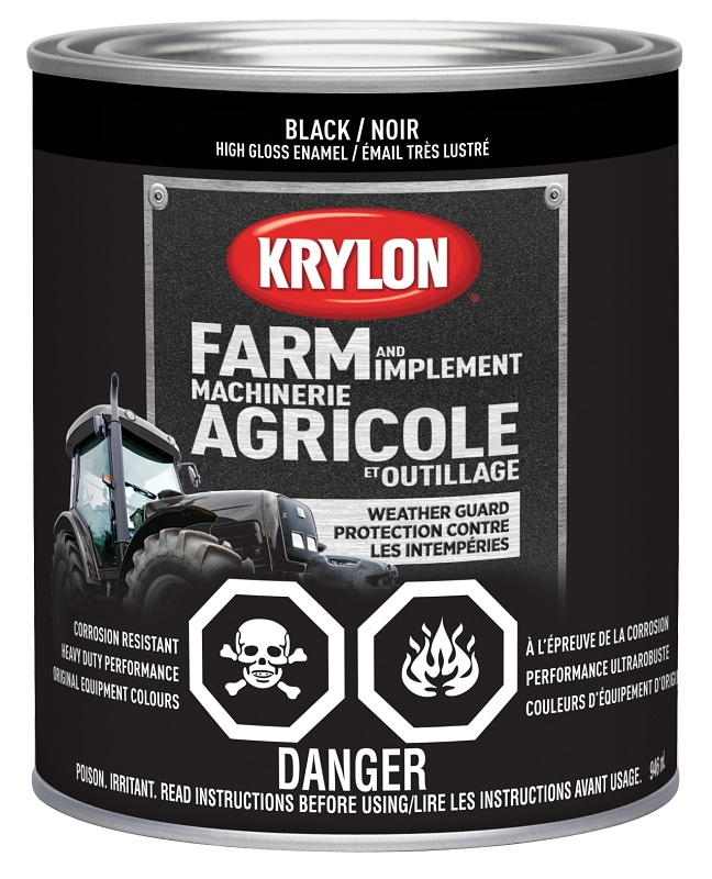 Krylon 2020 Farm Equipment Paint, Gloss, Black, 32 oz