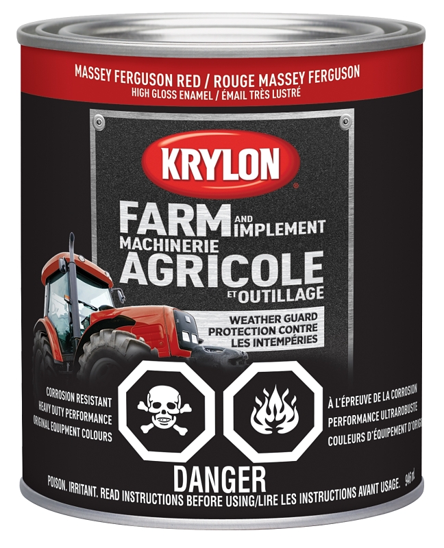 Krylon 2026 Farm Equipment Paint, Massey Ferguson Red, 32 oz