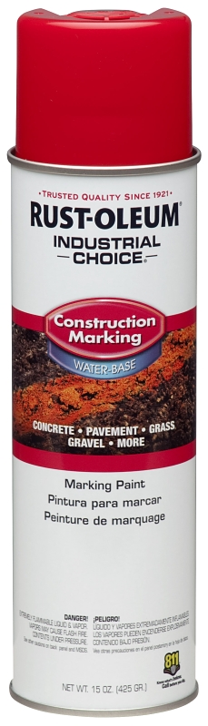 Rust-Oleum 264696 Marking Spray Paint, Water Base, <5 min Drying, Safety Red, 17 oz Can