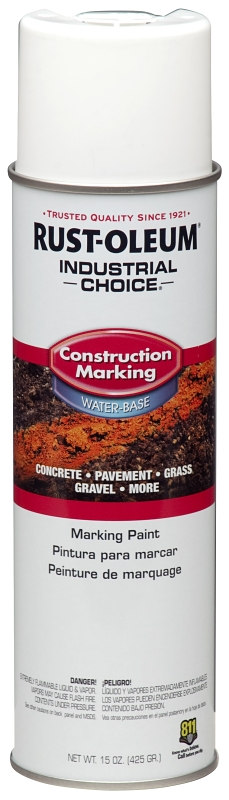 Rust-Oleum 264692 Marking Spray Paint, Water Base, <5 min Drying, White, 17 oz Can