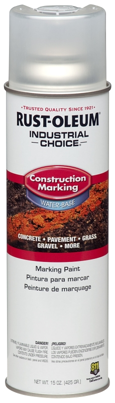 Rust-Oleum 264693 Marking Spray Paint, Water Base, <5 min Drying, Clear, 17 oz Can