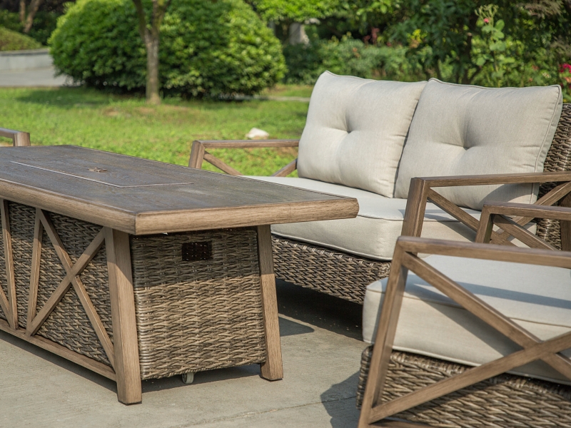 Seasonal Trends MS22002 Yukon Deep Seating Fire Pit Set with 72 in