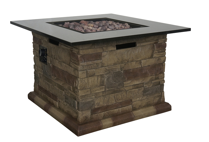 Seasonal Trends 52075 Morgan Hill Fire Table, 34-1/2 in W, Square Table