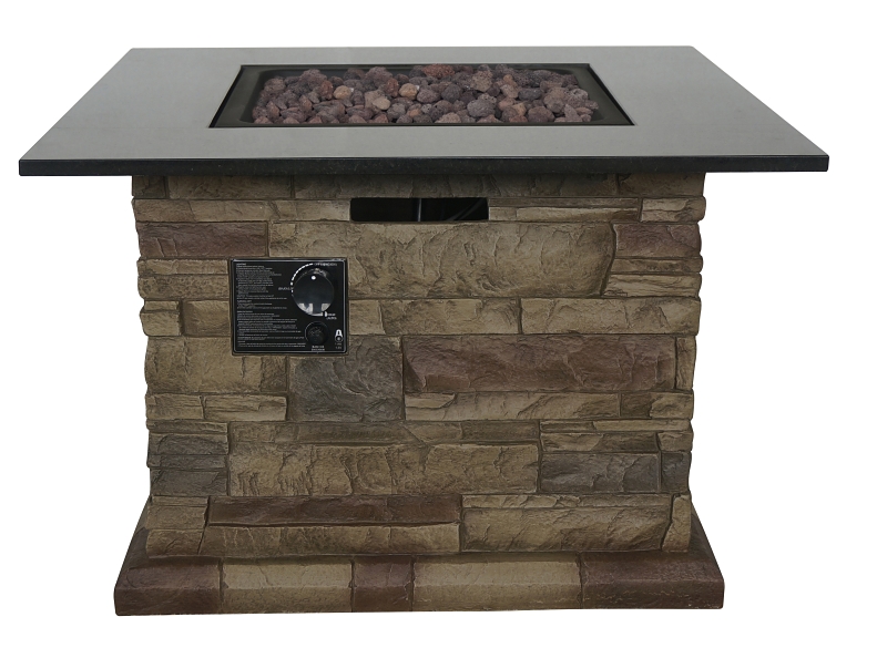 Seasonal Trends 52075 Morgan Hill Fire Table, 34-1/2 in W, Square Table