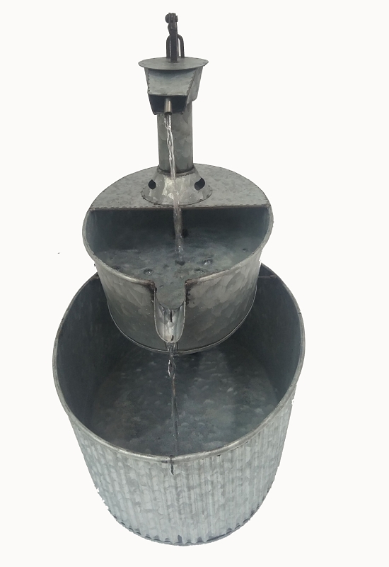 Seasonal Trends Y95854 Titan Metal Bucket Fountain, Rustic, 0.03A, 120 V, 6 L Reservoir, 250 L/H
